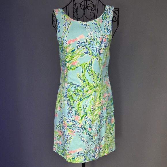 Lilly Pulitzer Blue and Green Mini Dress - Picture 1 of 8